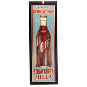 Strawberry-Julep Advert Poster Print Framed