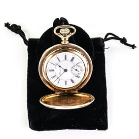1901 Hampden No 200 Model 3 10k Plate Pocket Watch