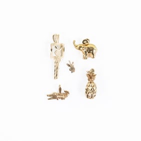 Playboy Key & Bunny Pineapple & More 14k Pendants