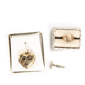 14k Pendant & 10k Channel Diamond Engagement Ring+