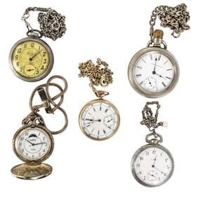 Collection of (5) Assorted Vintage Pocket Watches