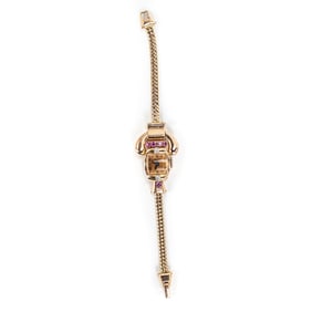 Ladies Lucian Picard 14k Rose Gold w Ruby Watch