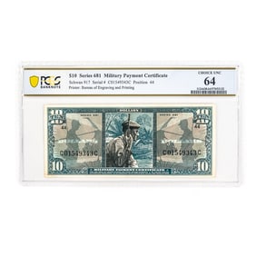 $10 Series 681 Military Payment Certificate PCGS64