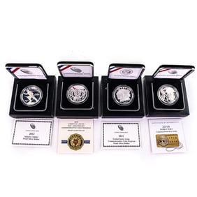 US Mint Military Commemorative Silver Dollars wOGP
