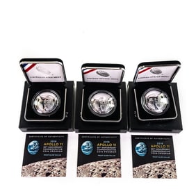 (3) 2019 US Mint Apollo 11 50th Ann Proof Silver $