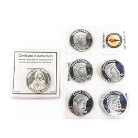 (5) Proof President Trump & Patton Silver Rounds