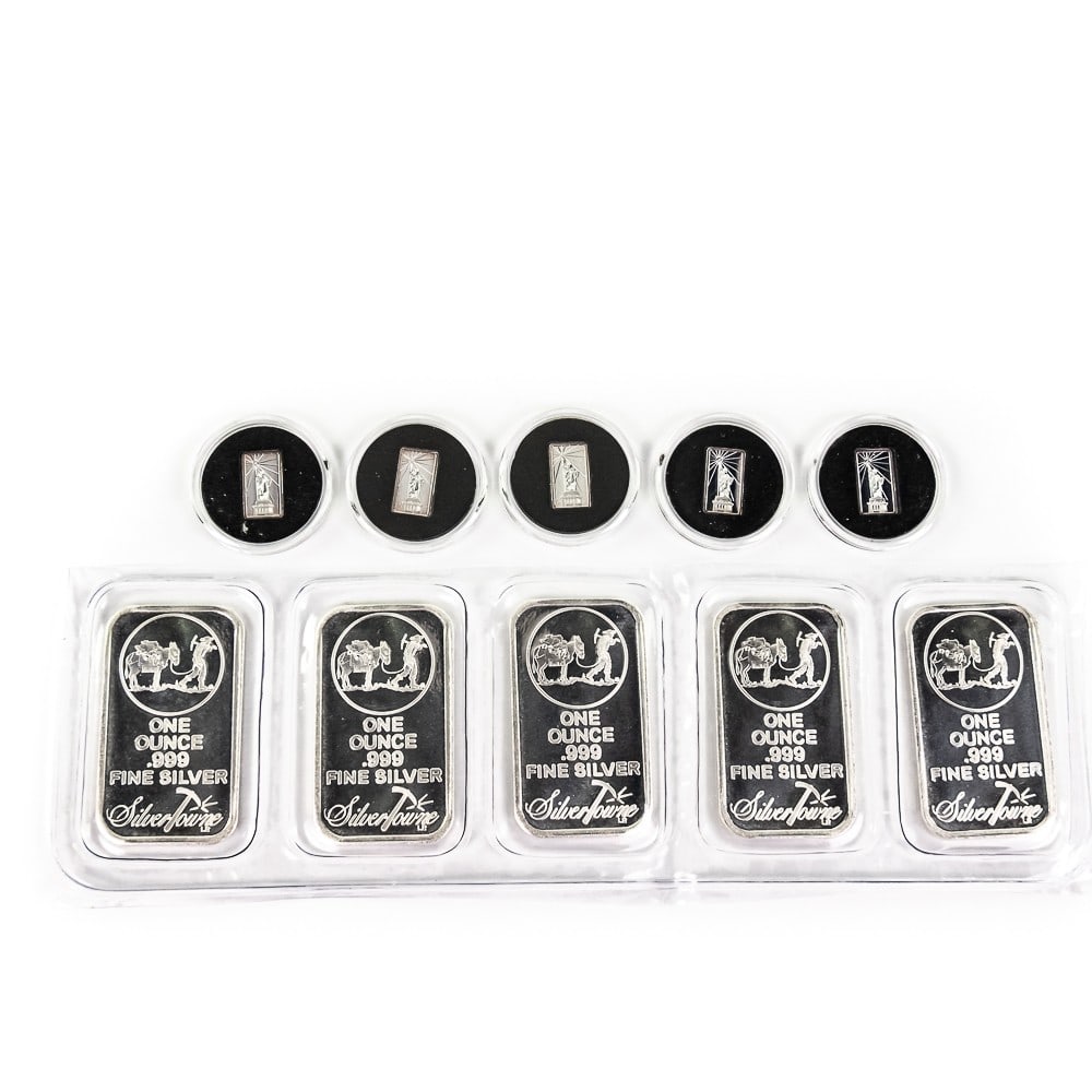 (5) Silver Towne 1oz .999 Fine Silver & Fractional (1 of 11)