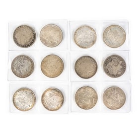 (12) Assorted Morgan & Peace Silver Dollars