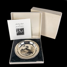 NIB Franklin Mint "The Wood Duck" Sterling Plate