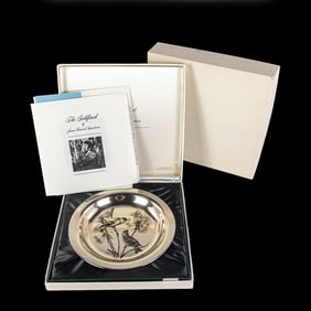 NIB Franklin Mint The Goldfinch Sterling Plate