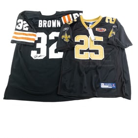 Jim Brown #32 1964 Browns & Reggie Bush SB Jerseys