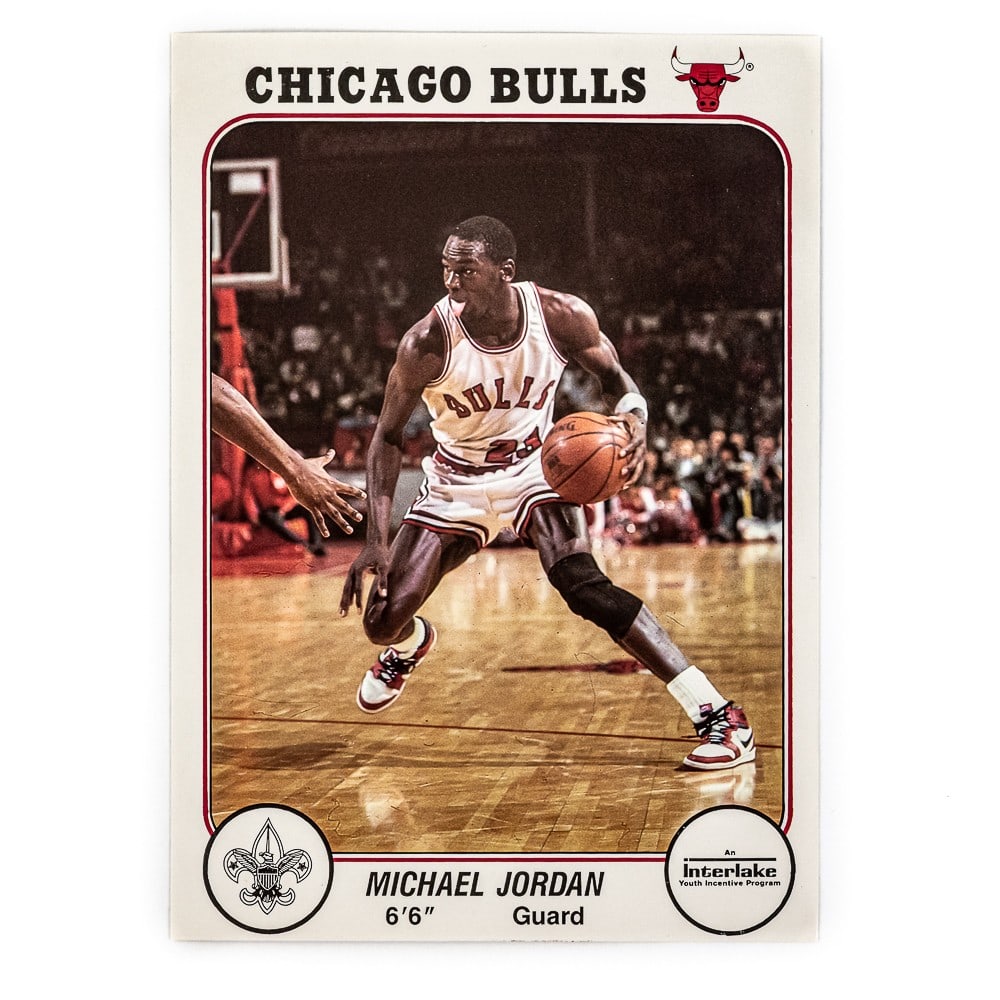 1985 Interlake BSA Michael Jordan Rookie Card (1 of 7)