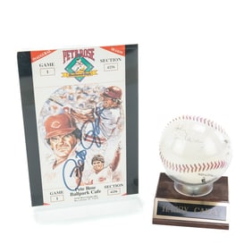 Harry Caray Autographed Baseball Rose Auto Ticket