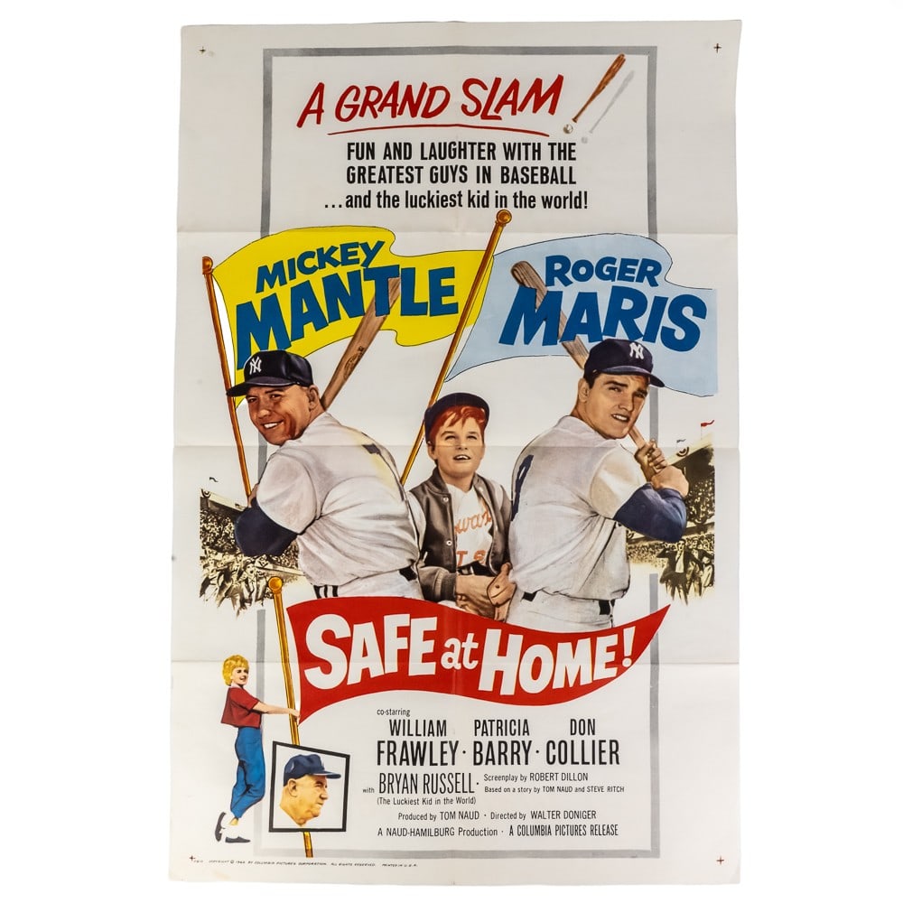 1962 Safe At Home Mantle & Maris Movie Poster (1 of 8)