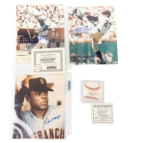 Willie Mays Signed Baseball & Photo &More SF Autos