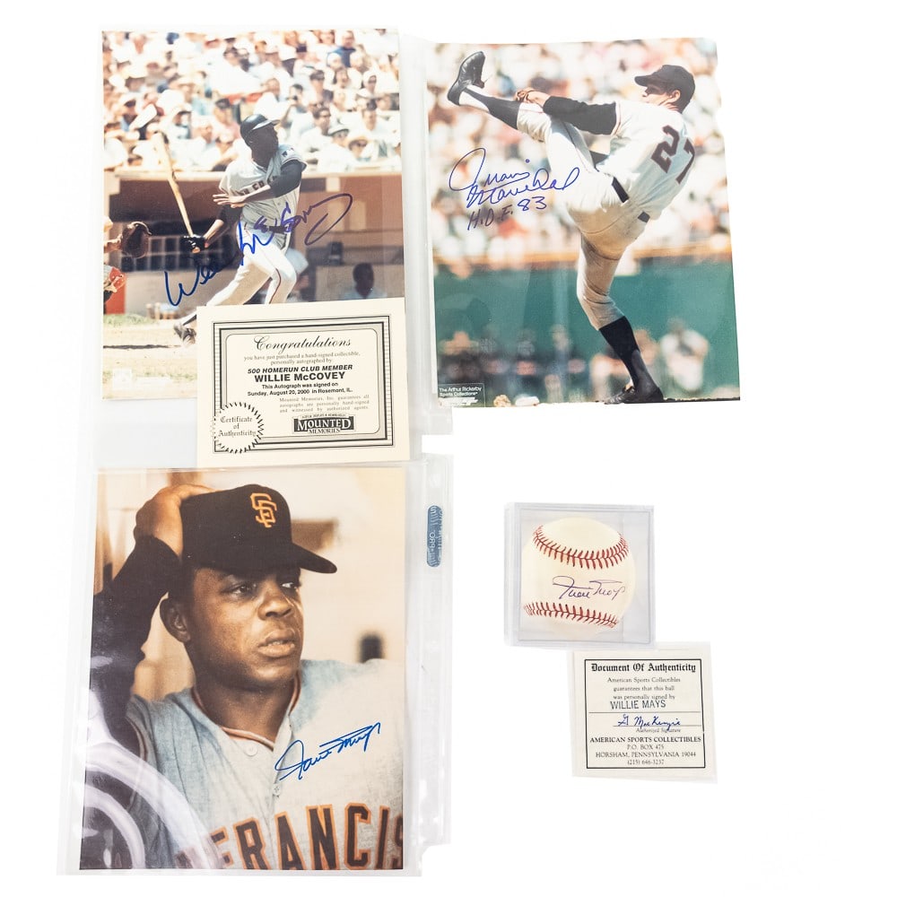 Willie Mays Signed Baseball & Photo &More SF Autos (1 of 16)