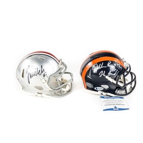 Justin Fields & William Perry AUTO Mini Helmets