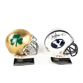 Joe Montana & Steve Young AUTOGRAPHED Mini Helmets