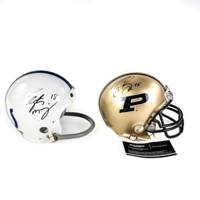 Drew Brees & Peyton Manning Autograph Mini Helmets