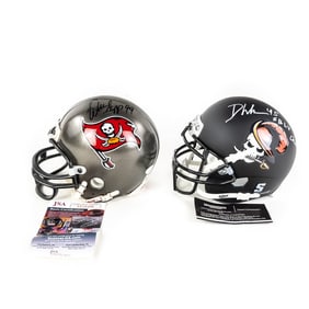 Warren Sapp & Devin White AUTOGRAPHED Mini Helmets