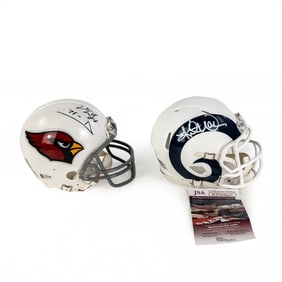 Kurt Warner & Tyrann Mathieu AUTO Mini Helmets