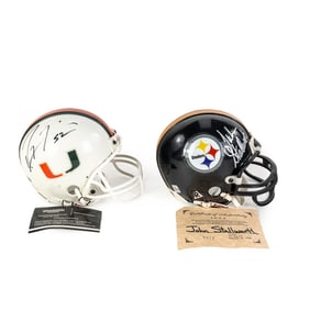 Ray Lewis & John Stallworth AUTO Mini Helmets