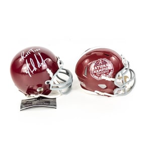 Nick Saban Roll Tide AUTOGRAPHED Mini Helmet+