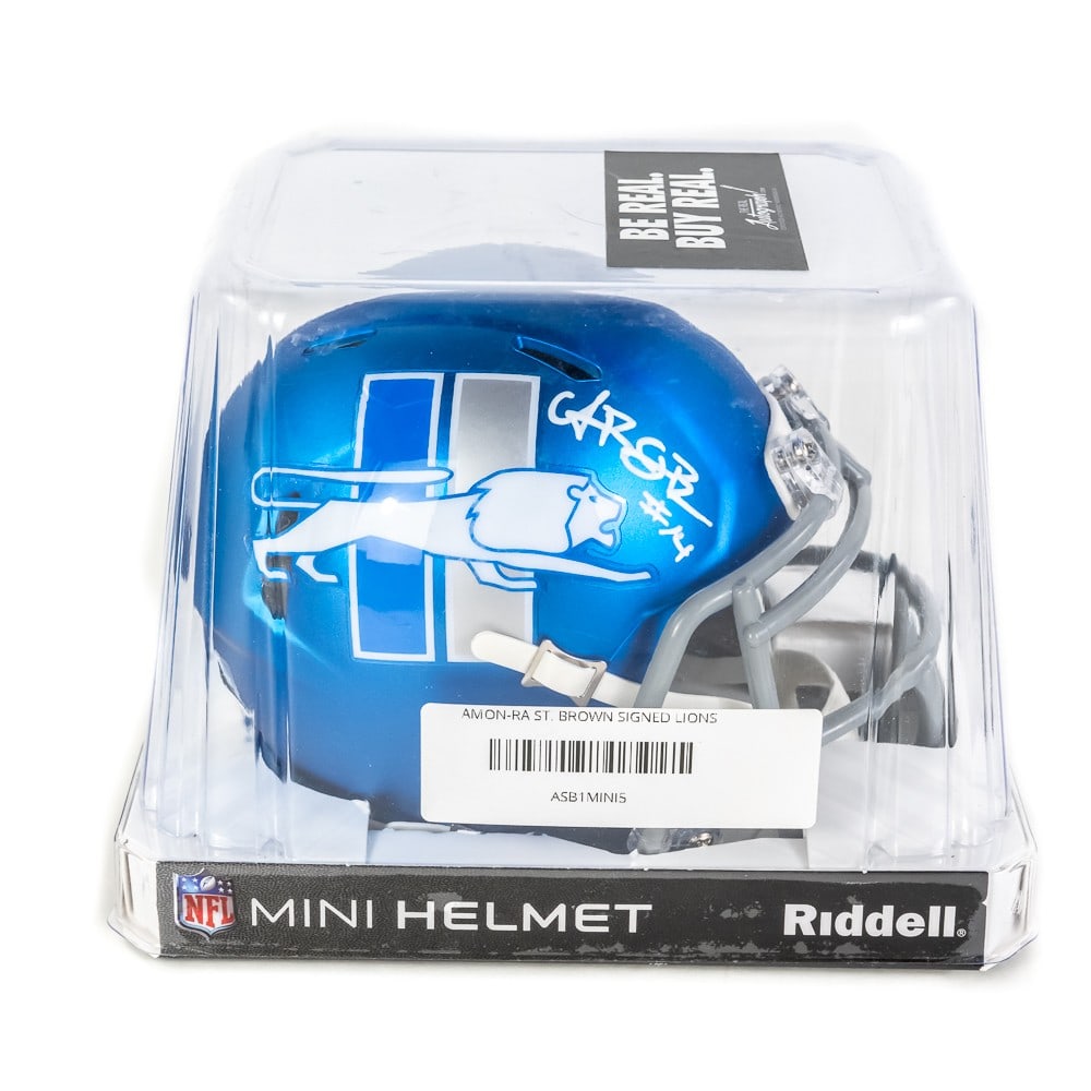 Amon-Ra St. Brown Autographed Riddell Mini Helmet (1 of 6)