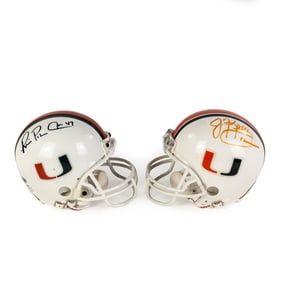 Jim Kelly & Michael Irving AUTOGRAPH Mini Helmets
