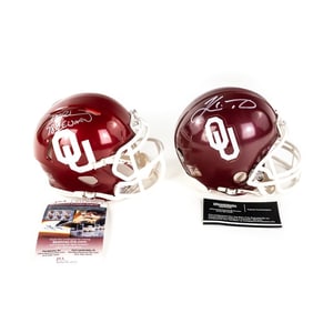 Kyler Murray & Billy Sims AUTOGRAPHED Mini Helmets
