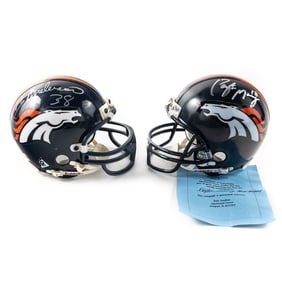 P. Manning & M. Anderson Autographed Mini Helmets