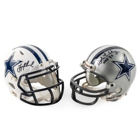 Troy Aikman & Bob Lilly Autographed Mini Helmets