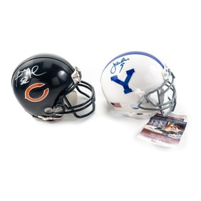 Jim McMahon & Kalil Mach Autographed Mini Helmets