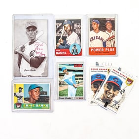 1947-66 Ernie Banks Autographed Exhibit RC & More