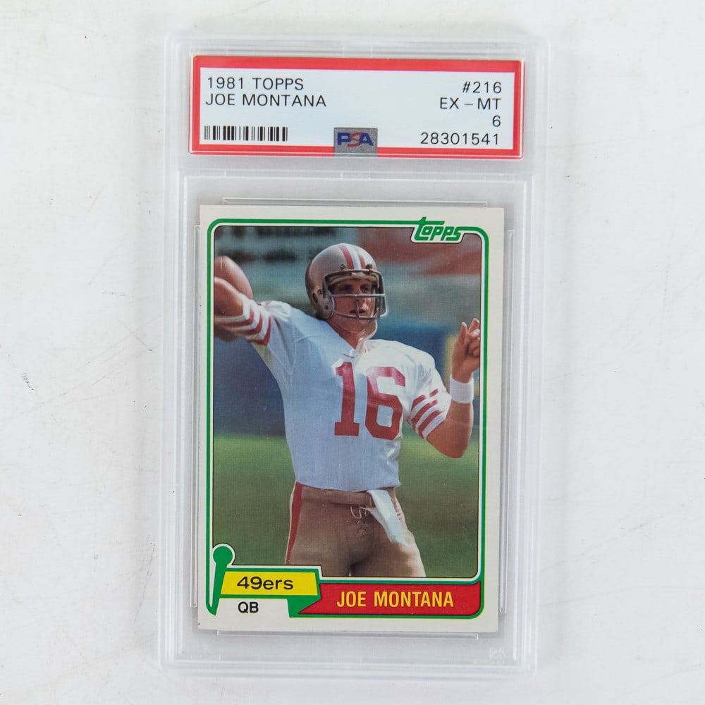 1981 Topps #216 Joe Montana RC PSA 6 EX-MT (1 of 2)