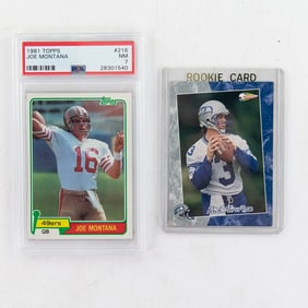 1981 Topps Joe Montana #216 PSA 7 NM & Rick Mirer