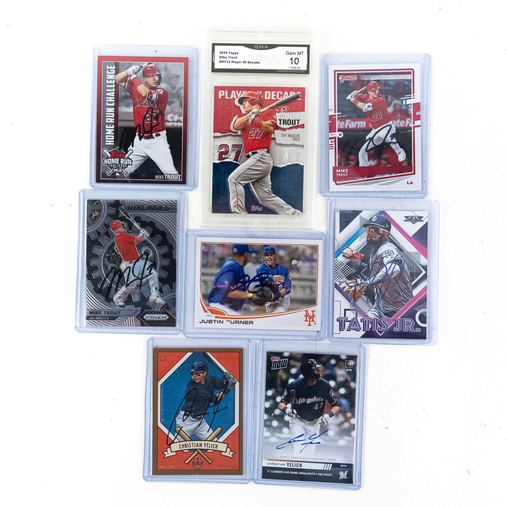 Trout Tatis Turner & Yelich Autographed Cards ++ (1 of 10)