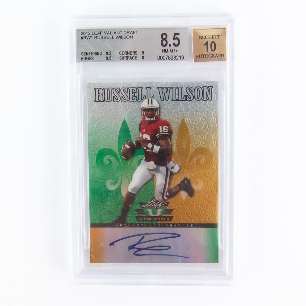'12 Leaf Valiant Russell Wilson Auto RC 8.5 10 RW1 (1 of 8)