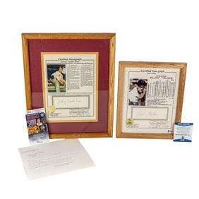 Johnny Vander Meer & Bob Feller Autographed Prints