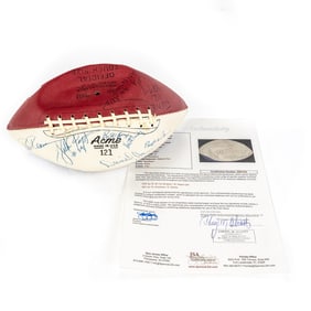 Mohamed Ali (2) Walter Payton OJ Auto Football JSA