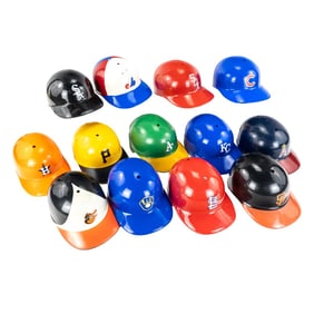 Collection (13) Assorted MLB TEAM Batting Helmets