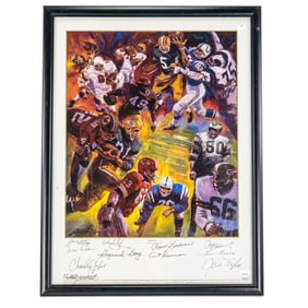 NFL Legends Autographed Framed Print JSA Hornung+