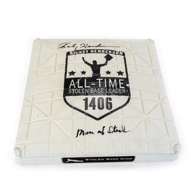 Rickey Henderson AUTOGRAPHED Base w JSA