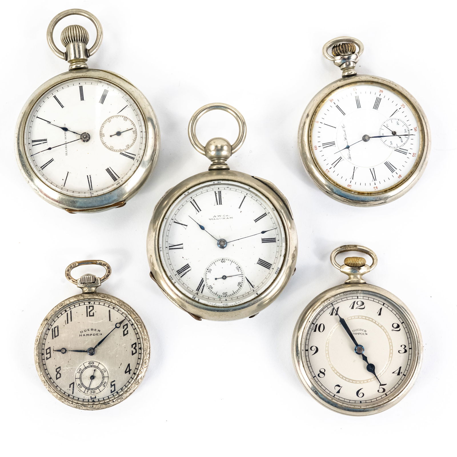 5 Assorted Pocket Watches Dueber Hampden Illinois (1 of 18)