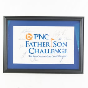 PNC Father & Son Golf Tee Pin Flag wMultiple Autos