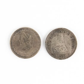 1880 Republica de Chile & 1904 Salvador Un Pesos