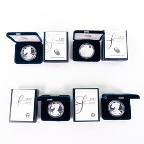 2018 thru 2021 American Eagle Proof Silver Dollars