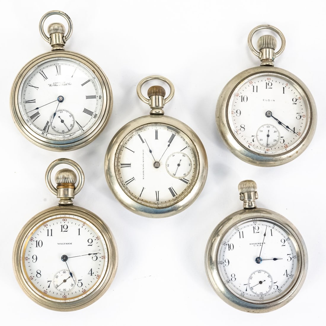 (5) Assorted Men's Open Face Pocket Watches (1 of 7)