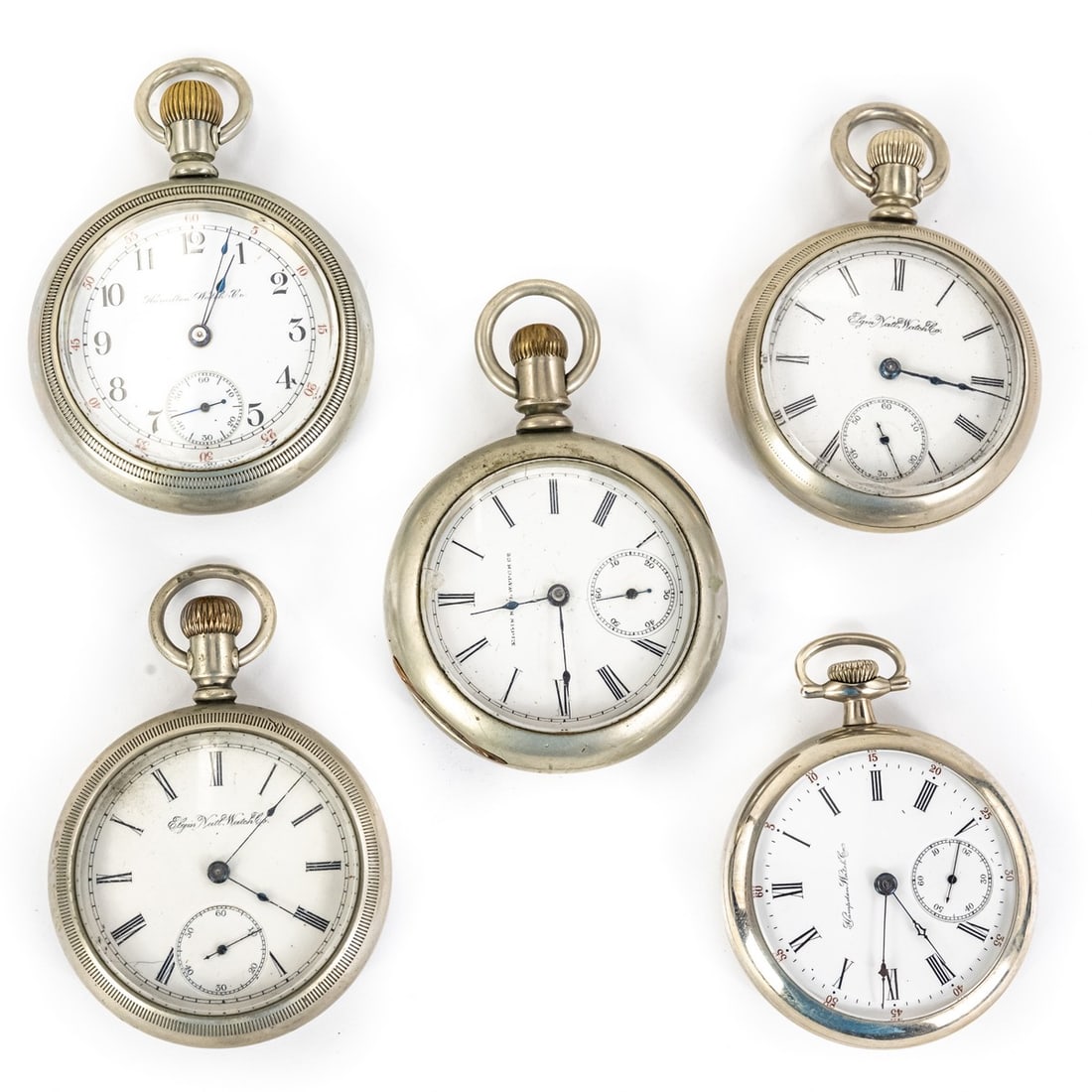 (5)Elgin  Hampden Hamilton Assorted Pocket Watches (1 of 8)