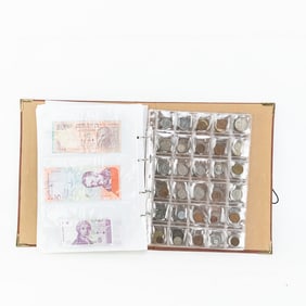 Album Collection of 168 Foreign Bills 134 Coins